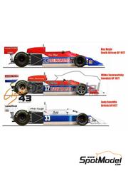 Cigale 43 Modelcraft: Decoracin escala 1/43 - March Ford 761B Equipo RAM Racing patrocinado por Marlboro, F&S Properties, Baty N 32, 33 - Mikko Kozarowitzky (FI), Johan Gerard 'Boy' Hayje (NL), Andy Sutcliffe (GB) - Gran Premio de Frmula 1 de Inglaterra, Gran Premio de Frmula 1 de Sudfrica, Gran Premio de Formula 1 de Suecia 1977 - calcas de agua e instrucciones de colocacin - para las referencias de Tameo Kits SLK060, SLK066, TMK235, TMK236, TMK252, TMK271, TMK274 y TMK275