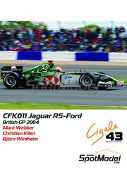 Cigale 43 Modelcraft: Car scale model kit 1/43 scale - Jaguar Cosworth R5 Jaguar Racing Team sponsored by HSBC, Du Pont #14, 15, 37 - Mark Webber (AU), Christian Klien (AT), Bjrn Wirdheim (SE) - British Formula 1 Grand Prix 2004 - photo-etched parts, rubber parts, water slide decals, white metal parts, other materials and assembly instructions