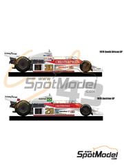 Cigale 43 Modelcraft: Marking / livery 1/43 scale - McLaren Ford M23 BS Fabrications Team sponsored by Chesterfield #29, 30 - Nelson Piquet (BR), Brett Lunger (US) - Austrian Formula 1 Grand Prix, South African Formula 1 Grand Prix 1978 - water slide decals, placement instructions and tobacco sponsor decals - for Tameo Kits references SLK088, TMK220, TMK221, TMK230, TMK264, WCT074 and WCT076