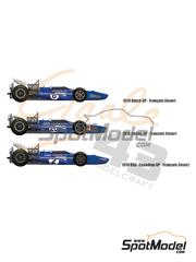 Cigale 43 Modelcraft: Decoracin escala 1/43 - March Ford 701 Equipo Tyrrell Racing patrocinado por Elf N 2, 6, 20 - Francois Cevert (FR) - Gran Premio de Frmula 1 de Canada, Gran Premio de Formula 1 de Holanda, Gran Premio de Frmula 1 de Italia, Gran Premio de Frmula 1 de los Estados Unidos de Amrica 1970 - calcas de agua e instrucciones de colocacin - para las referencias de Tameo Kits SLK100, SLK102, SLK107 y SLK114