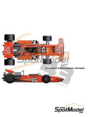 Cigale 43 Modelcraft: Decoracin escala 1/43 - March Ford 701 patrocinado por STP N 25 - John Cannon (CA) - Questor GP Ontario Speedway 1971 - calcas de agua e instrucciones de colocacin - para las referencias de Tameo Kits SLK100, SLK102, SLK107 y SLK114