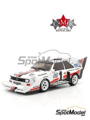 Classic Model Replicars: Diecast model car 1/18 scale - Audi Quattro Sport S1 E2 Audi Sport Team sponsored by Blaupunkt #1 - Walter Rhrl (DE) - Pikes Peak Climb Hill Race 1987 - metal parts, plastic parts and rubber parts