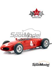 Classic Model Replicars: Diecast model car 1/18 scale - Ferrari Dino 156 F1 Sharknose Scuderia Ferrari SpA SEFAC Team #4 - Phil Hill (US) - Belgian Formula 1 Grand Prix 1961 - metal parts, photo-etched parts, plastic parts and rubber parts