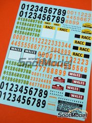 Colorado Decals: Decals 1/24 scale - WRC rally plates - Catalunya Costa Dorada RACC Rally, Wales Rally GB 2013 - water slide decals