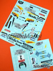 Colorado Decals: Marking / livery 1/24 scale - Skoda Fabia S2000  sponsored by Gordon Finest Beers #2 - Franois Duval (BE) + Denis Giraudet (FR) - Ypres Rally 2009 - water slide decals - for Belkits reference BEL-004
