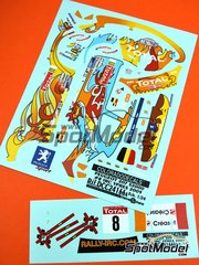 Colorado Decals: Marking / livery 1/24 scale - Peugeot 207 S2000 sponsored by Total #8 - Freddy Loix (BE) + Frederic Miclotte (BE) - Ypres Rally 2009 - water slide decals - for Belkits reference BEL-001 image