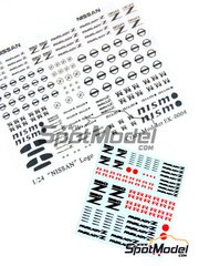 Crazy Modeler: Photo-etched parts 1/24 scale - Nissan 350 + Nismo + Fairlady logos - decals and photo-etched parts
