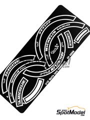 Crazy Modeler: Photo-etched parts 1/12 scale - Michelin, Dunlop, Bridgestone logos - photo-etch