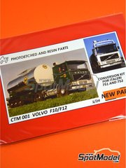 Czech Truck Model: Set de mejora y detallado escala 1/24 - Volvo F12 Globetrotter - fotograbados a todo color, fotograbados y manual de instrucciones - para las referencias de Italeri 751 y 752