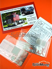 Czech Truck Model: Set de mejora y detallado escala 1/25 - Kenworth K-100 Aerodyne - fotograbados y manual de instrucciones - para las referencias de AMT AMT932-6 y AMT932/6, o la referencia de Revell REV11507