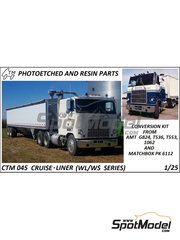Czech Truck Model: Detail up set 1/25 scale - Mack Cruiseliner - photo-etched parts and assembly instructions