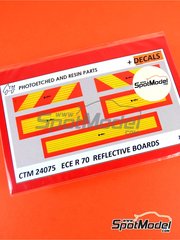 Czech Truck Model: Mejora escala 1/24 - Placas reflectantes traseras tipo ECE R 70 - fotograbados y calcas de agua