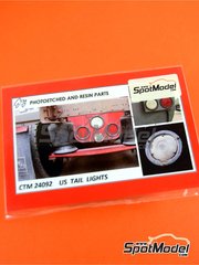 Czech Truck Model: Luces escala 1/25 - Luces traseras de tipo americano - fotograbados a todo color y fotograbados