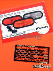 Czech Truck Model: Lights 1/24 scale - 6.5 inches oval marker - full colour photo-etched parts and photo-etched parts