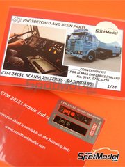 Czech Truck Model: Dashboard 1/24 scale - Scania 2nd series - full colour photo-etched parts - for Italeri references 753 and 780