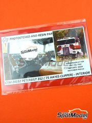 Czech Truck Model: Salpicadero escala 1/25 - Peterbilt 352 / Hayes Clipper - fotograbados a todo color - para la referencia de AMT AMT1090-06
