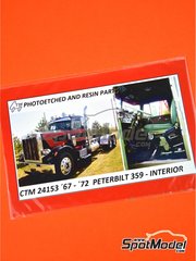 Czech Truck Model: Salpicadero escala 1/24 - Peterbilt 359 1967, 1968, 1969, 1970, 1971 y 1972 - fotograbados a todo color - para las referencias de Revell REV07412 y 80-7412