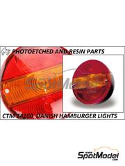 Czech Truck Model: Luces escala 1/24 - Luces de redondas Danesas - fotograbados a todo color - 8 unidades