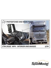 Czech Truck Model: Set de mejora y detallado escala 1/24 - Mercedes Benz MP4 - fotograbados a todo color - para las referencias de Italeri 3905, 3935, 3948 y 3968, o las referencias de Revell REV07439 y REV7439