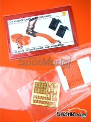 Czech Truck Model: Detail 1/24 scale - Ratchet straps orange and accesories - photo-etched parts, seatbelt fabric and other materials image