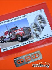 Czech Truck Model: Lights 1/24 scale - US fog lights round Per-Lux - photo-etched parts - 2 units image