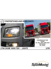 Czech Truck Model: Lights 1/24 scale - Man TGX lights - photo-etched parts - for Italeri references 3895, 3916, 3921 and 3959, or Revell references REV07426 and 80-7426 - 4 units image