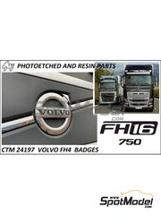 Czech Truck Model: Insignias escala 1/24 - Volvo FH4 - fotograbados - para la referencia de Italeri 3942