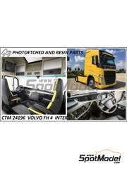 Czech Truck Model: Set de mejora y detallado escala 1/24 - Volvo FH4 - fotograbados a todo color - para las referencias de Italeri 3821, 3907, 3923, 3931, 3940, 3942, 3962, 3967 y 3970