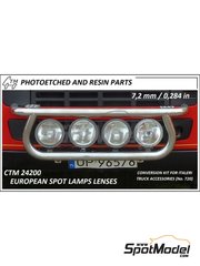 Czech Truck Model: Luces escala 1/24 - Faros redondos europeos - fotograbados - 8 unidades