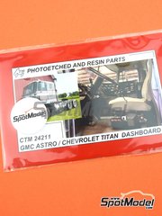 Czech Truck Model: Salpicadero escala 1/25 - GMC Astro / Chevrolet Titan - fotograbados a todo color - para AMT y ERTL kits