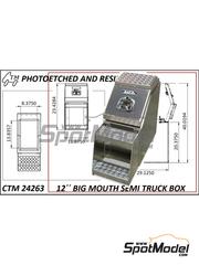 Czech Truck Model: Detalle escala 1/24 - Caja de boca grande de 12 pulgadas con escaln para semirremolque - fotograbados - 1 unidades