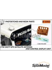 Czech Truck Model: Detail 1/24 scale - TGPS Satelite antenna and control display unit - 3D printed parts and water slide decals