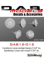 D.A.B. Models: Lights 1/12 scale - Lucas spotlamps 5 3/4 inches with read mount - 3D printed parts and other materials - 4 units image