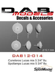 D.A.B. Models: Lights 1/12 scale - Lucas spotlamps 5 3/4 inches - 3D printed parts and other materials - 8 units
