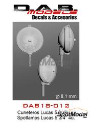 D.A.B. Models: Lights 1/18 scale - Lucas spotlamps 5 3/4 inches with lower mount - 3D printed parts and other materials - 4 units image