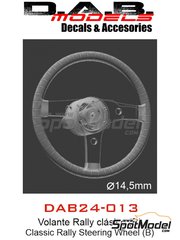D.A.B. Models: Volante escala 1/24 - Volante clsico de rally - Tipo B - piezas impresas en 3D - 3 unidades