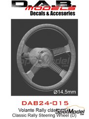 D.A.B. Models: Volante escala 1/24 - Volante clsico de rally - Tipo D - piezas impresas en 3D - 3 unidades