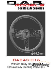 D.A.B. Models: Volante escala 1/24 - Volante clsico de rally - Tipo E - piezas impresas en 3D - 3 unidades
