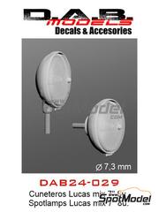 D.A.B. Models: Lights 1/24 scale - Lucas spotlamps 7 inches - 3D printed parts and other materials - 8 units