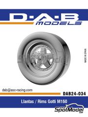D.A.B. Models: Set de llantas y neumticos escala 1/24 - Gotti M160 monotuerca - piezas impresas en 3D - para las referencias de Tamiya TAM24328 y TAM24334