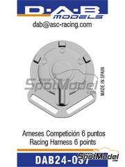 D.A.B. Models: Seatbelts 1/24 scale - Racing harness 6 points - 3D printed parts - 2 units
