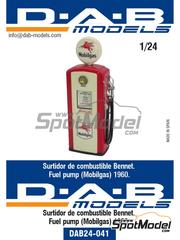 D.A.B. Models: Scale model kit 1/24 scale - Fuel pump Mobilgas 1960 - 3D printed parts, water slide decals and other materials - 1 units