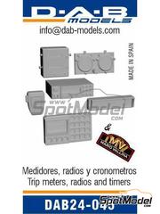 D.A.B. Models: Detail 1/24 scale - Trip meters, radios and timers - 3D printed parts and water slide decals