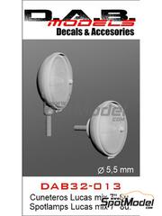 D.A.B. Models: Lights 1/32 scale - Lucas spotlamps 7 inches - 3D printed parts and other materials - 8 units