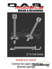 D.A.B. Models: Cierres de capot escala 1/43 - Cierres de capot de muelle - piezas impresas en 3D - 10 unidades