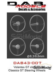 D.A.B. Models: Steering wheel 1/43 scale - Classic GT steering wheel - Type A, B, C and D - 3D printed parts - 4 units