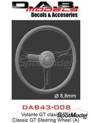 D.A.B. Models: Steering wheel 1/43 scale - Classic GT steering wheel - Type A - 3D printed parts - 3 units