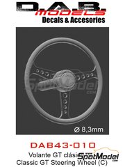 D.A.B. Models: Steering wheel 1/43 scale - Classic GT steering wheel - Type C - 3D printed parts - 3 units