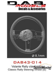 D.A.B. Models: Volante escala 1/43 - Volante clsico de rally - Tipo B - piezas impresas en 3D - 3 unidades