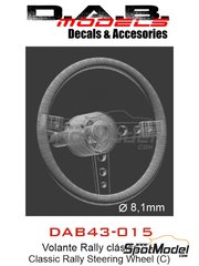 D.A.B. Models: Volante escala 1/43 - Volante clsico de rally - Tipo C - piezas impresas en 3D - 3 unidades